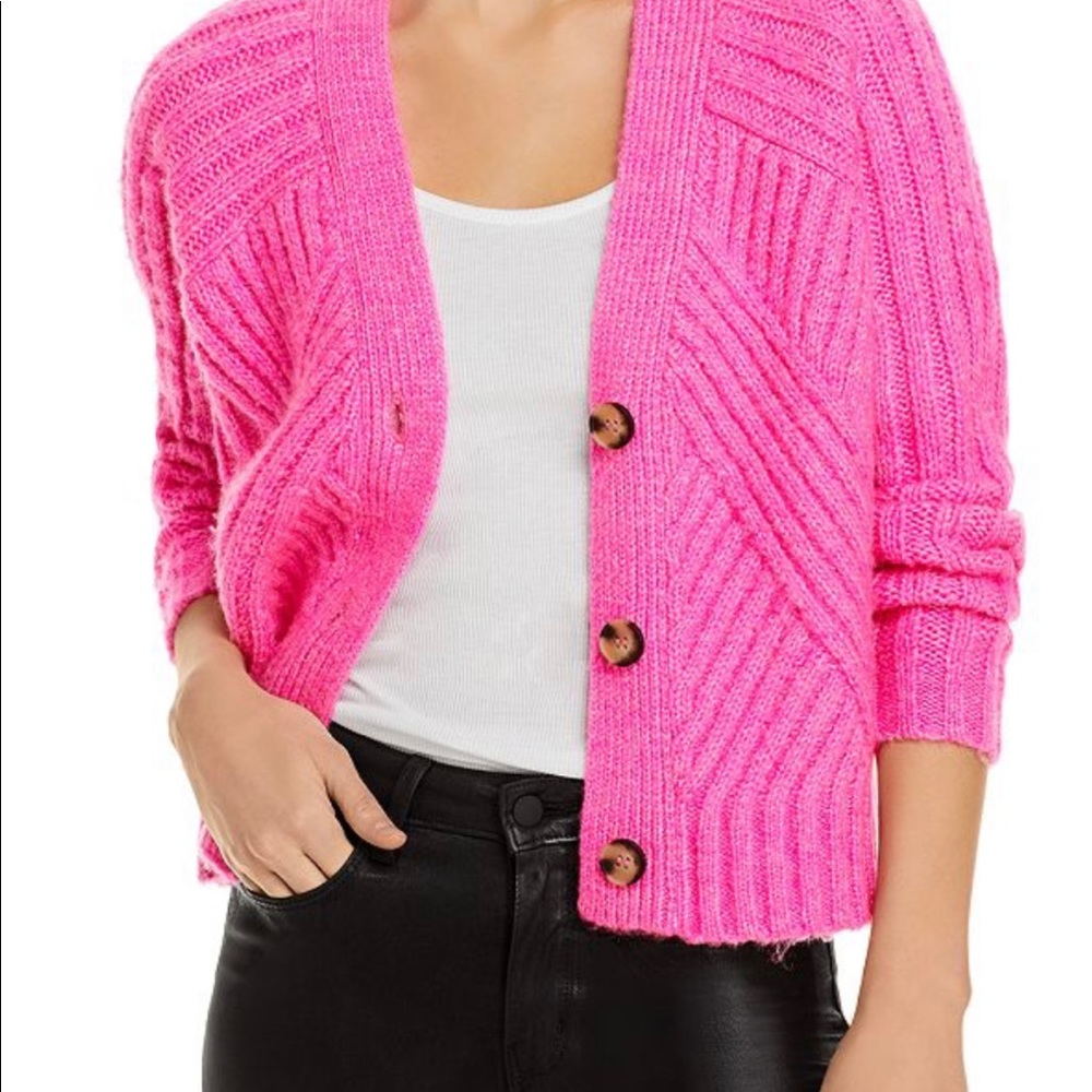 Aqua hot pink cardigan